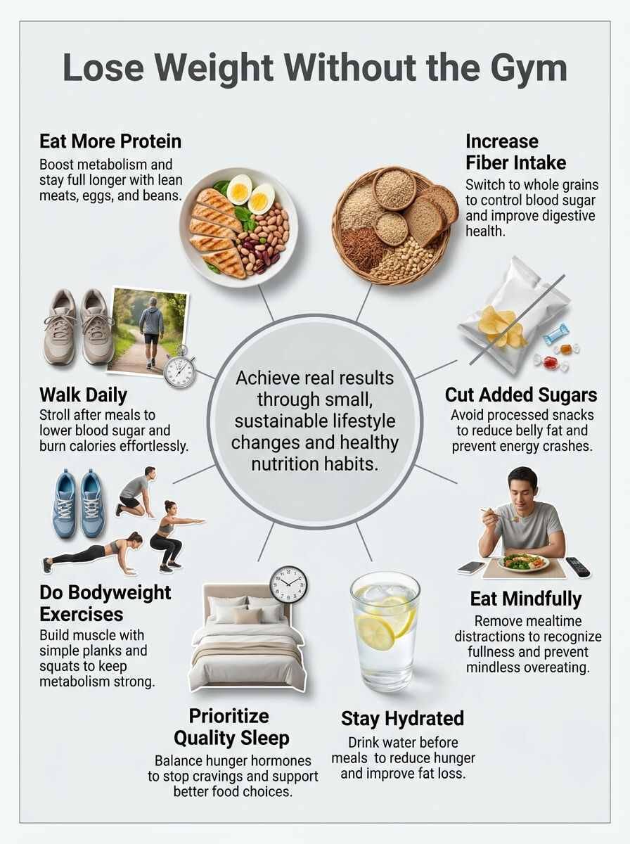 Infographic of: How to lose weight without the gym