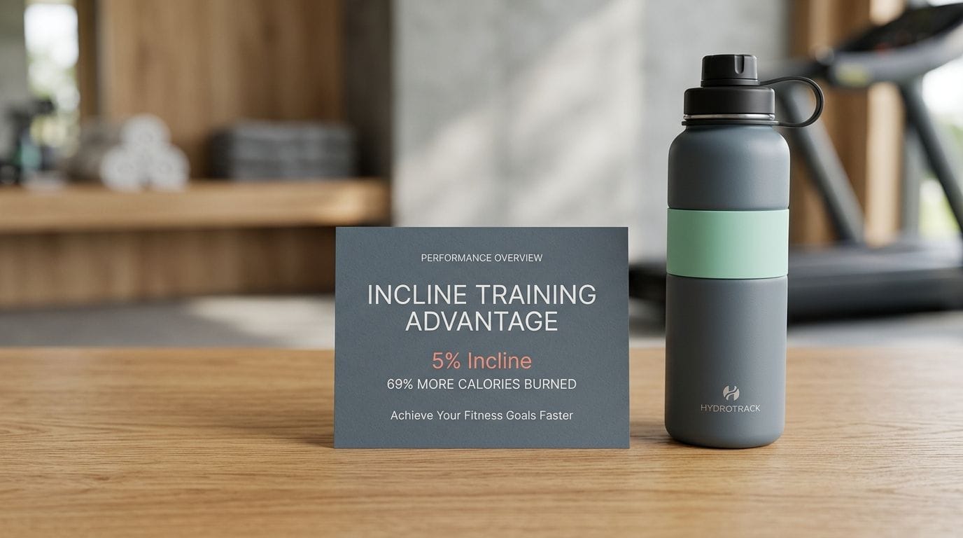 A printed card showing that a 5% incline increases calorie burn by 69%