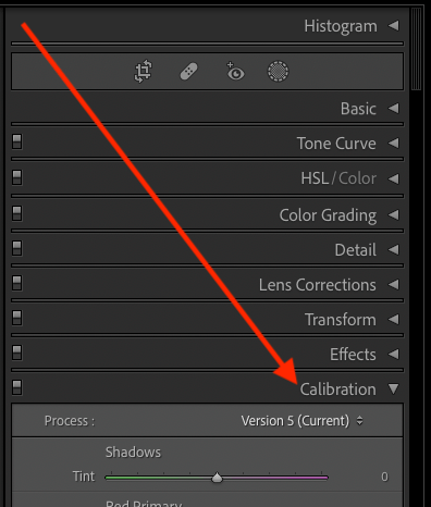 Lightroom Calibration Panel adjustments for Ronda cityscape