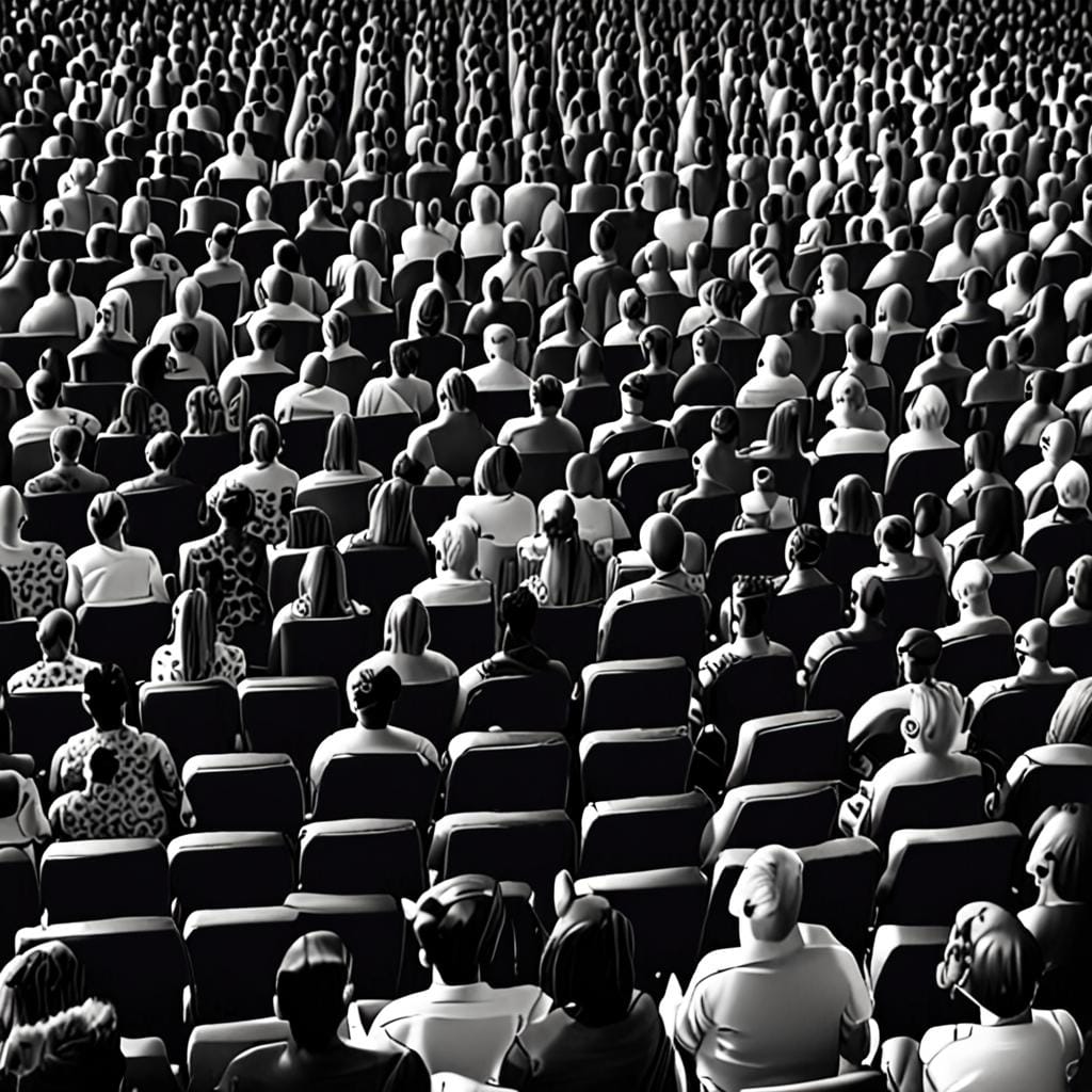 black and white speaker audience discussion