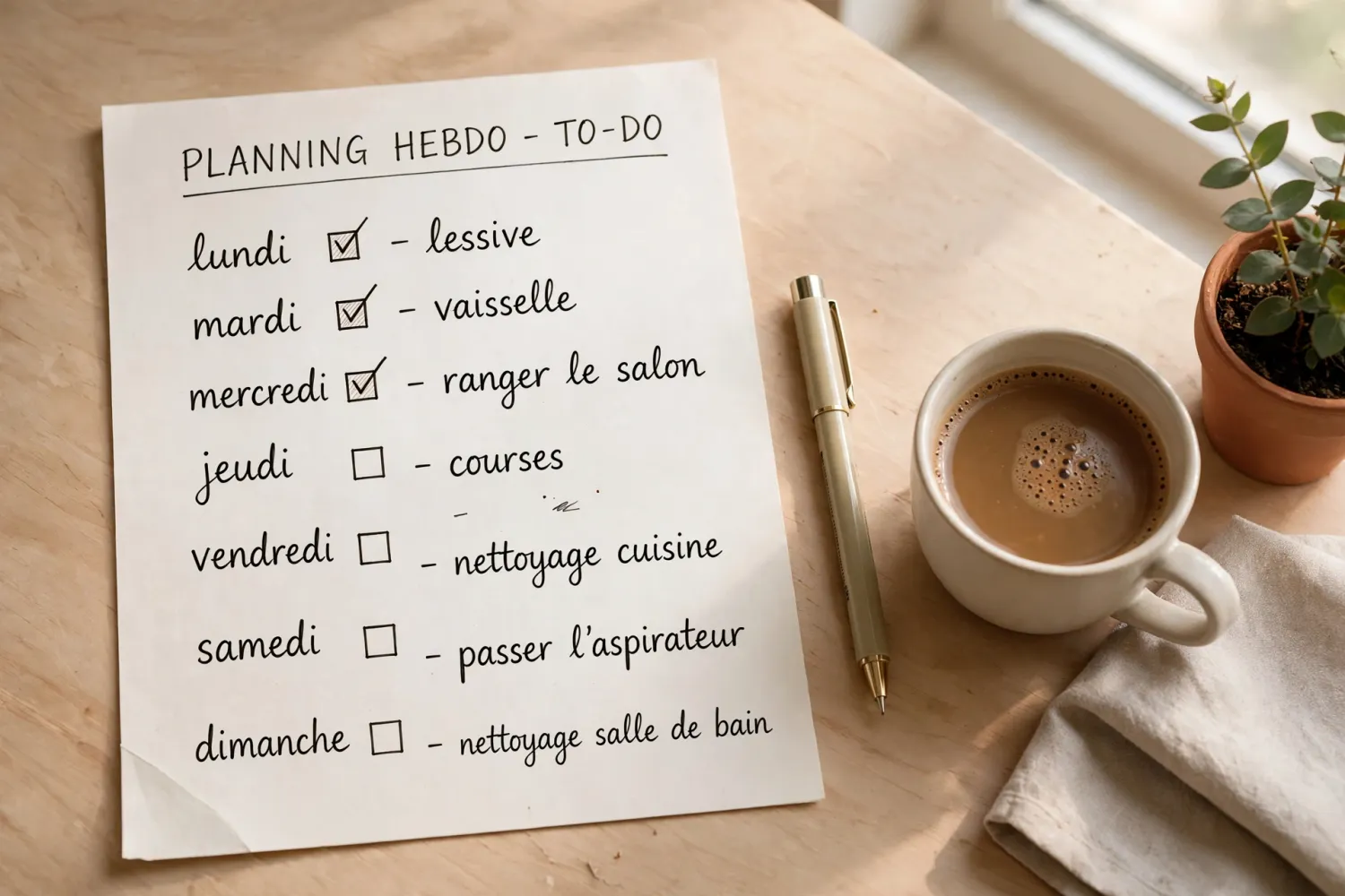 Ta semaine organisée avec la méthode QUEEN
