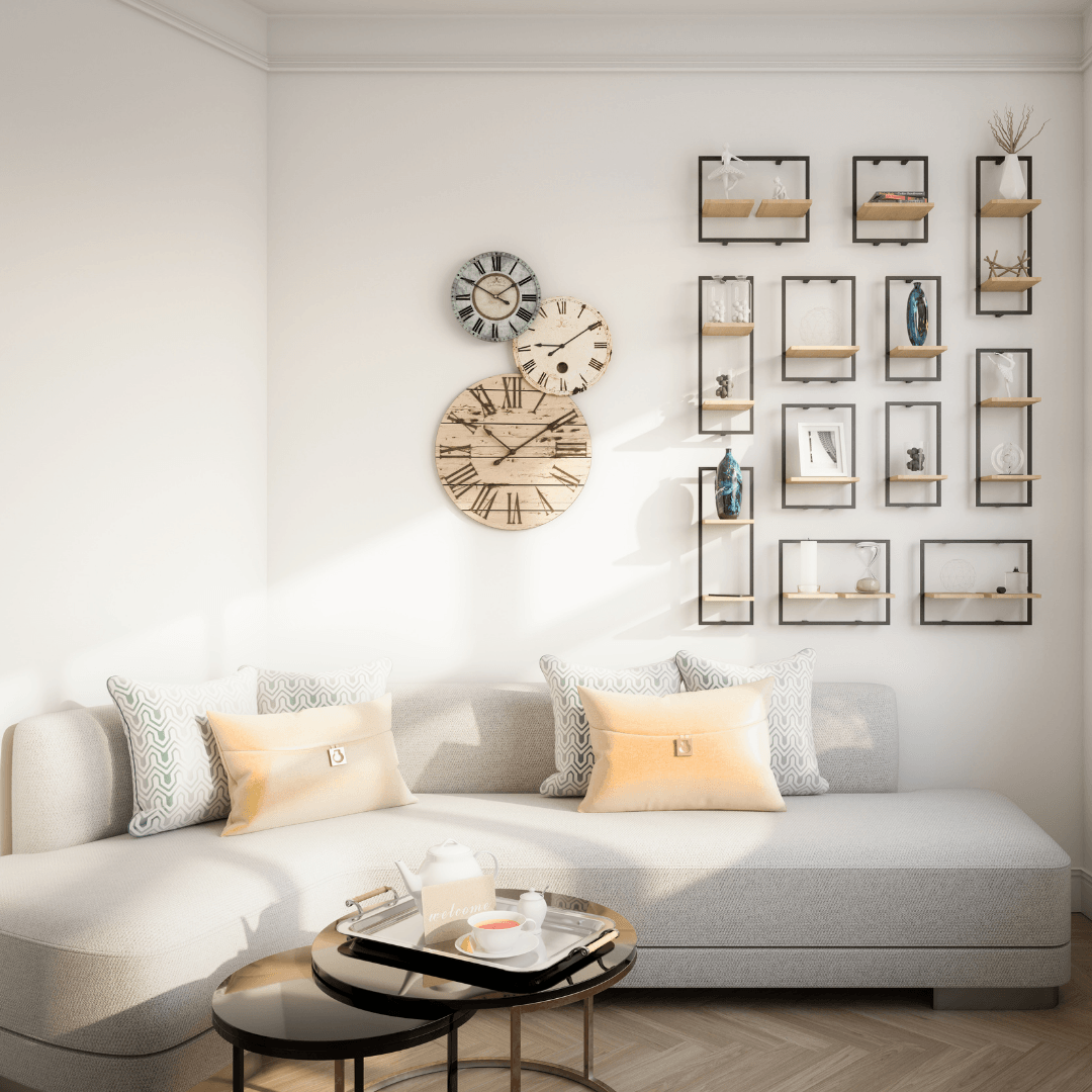 Professional cleaner in a high-end modern living room