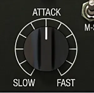 UAD Manley Variable Mu compressor plugin attack control knob ranging from slow to fast