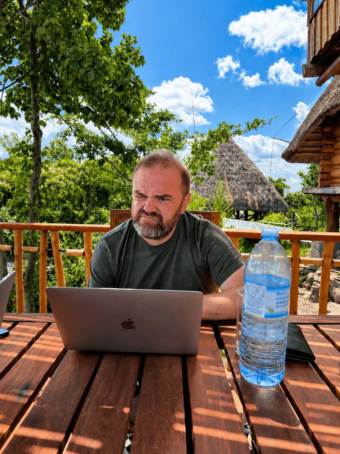 Matthew working outdoors