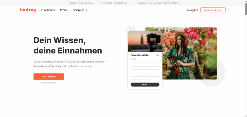 Tentary Erfahrungen: Entdecke die einfache Plattform zum Verkaufen digitaler Produkte – intuitiv, günstig & ideal für Anfänger.