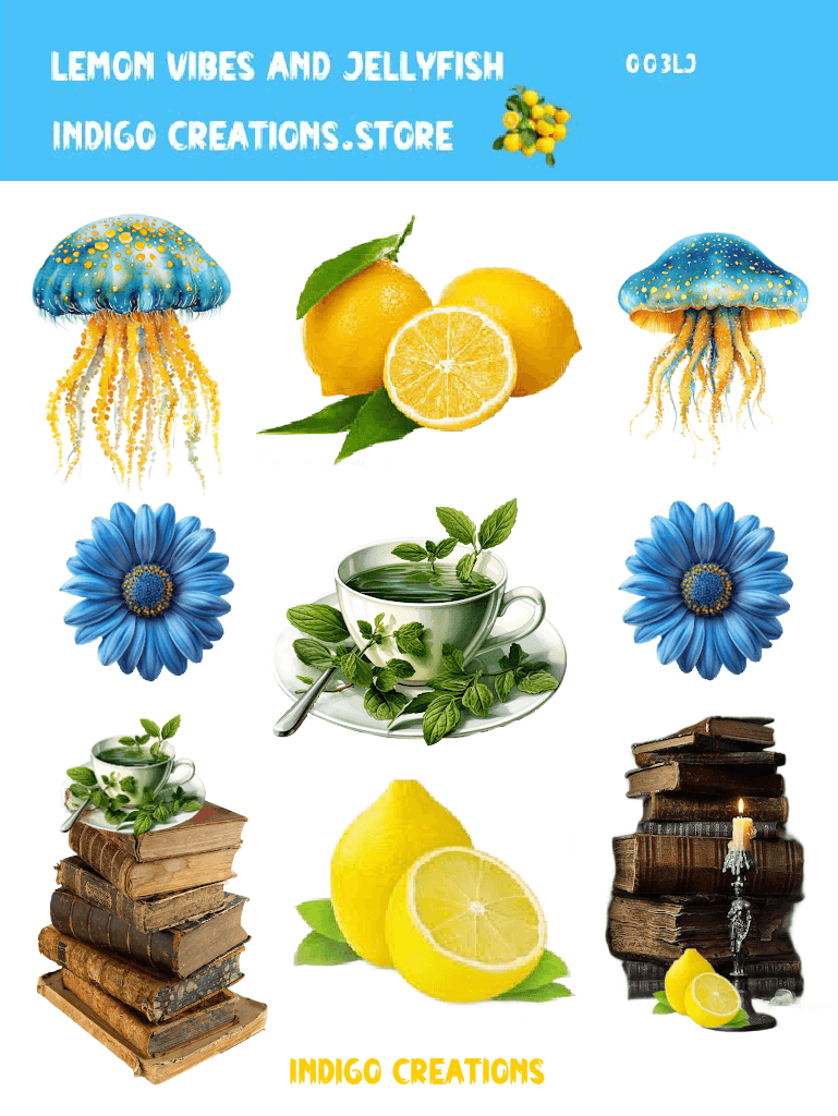 Lemons and Jellyfish Vibes Sticker Sheet