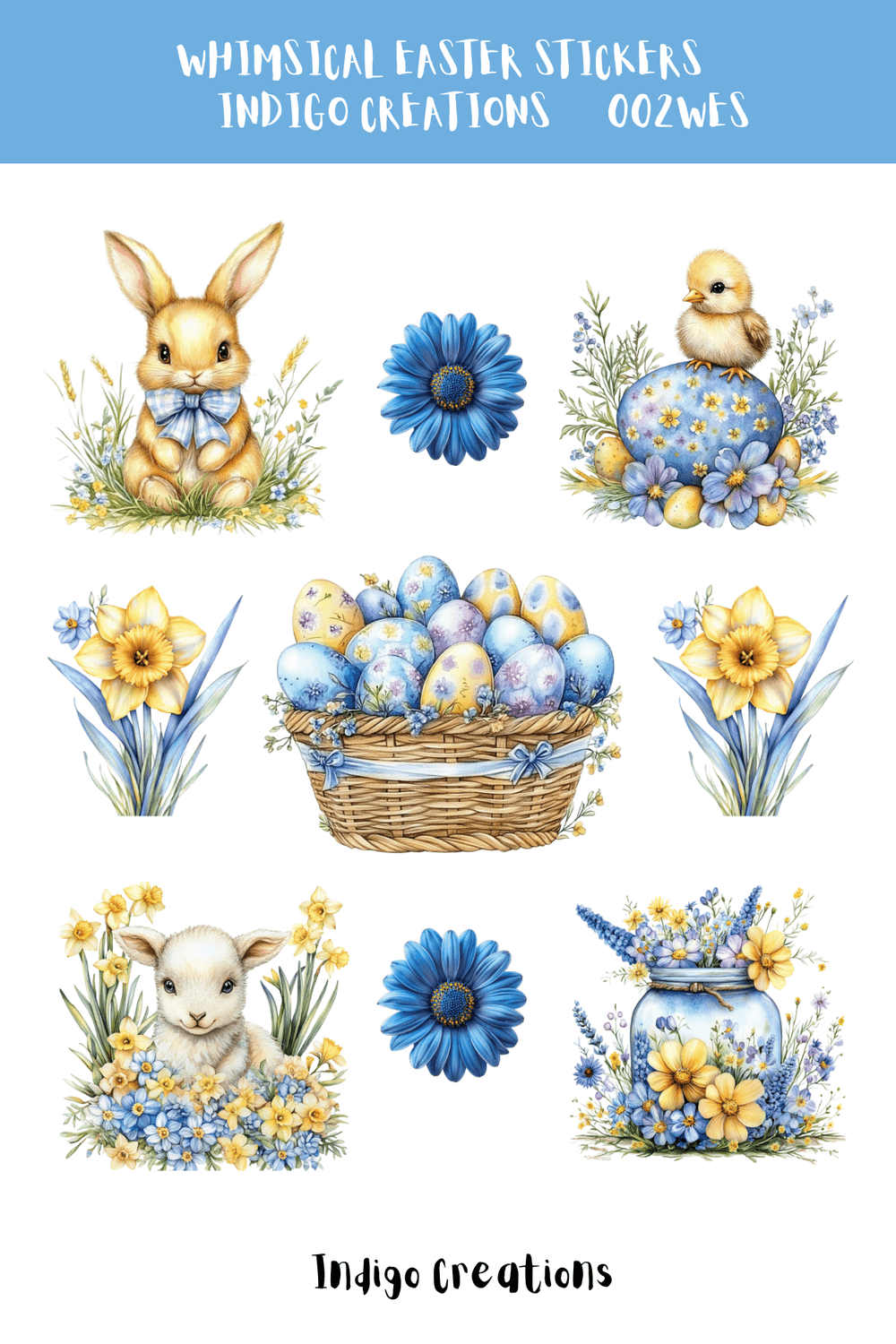 WHIMSICAL FORGET ME NOTS & BUNNIES