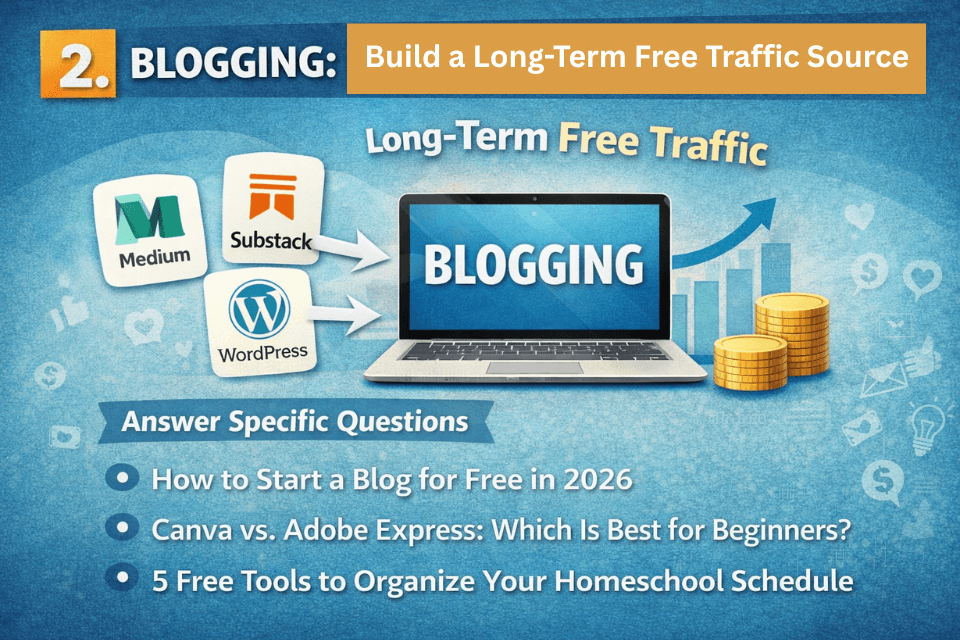 use blogging as long-term free traffic source