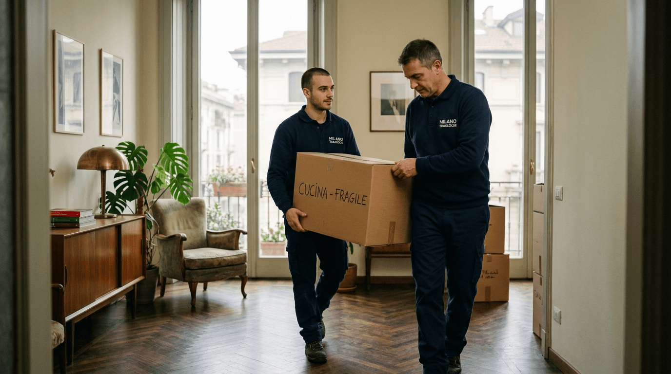 Sgombero appartamenti Milano - operatori al lavoro