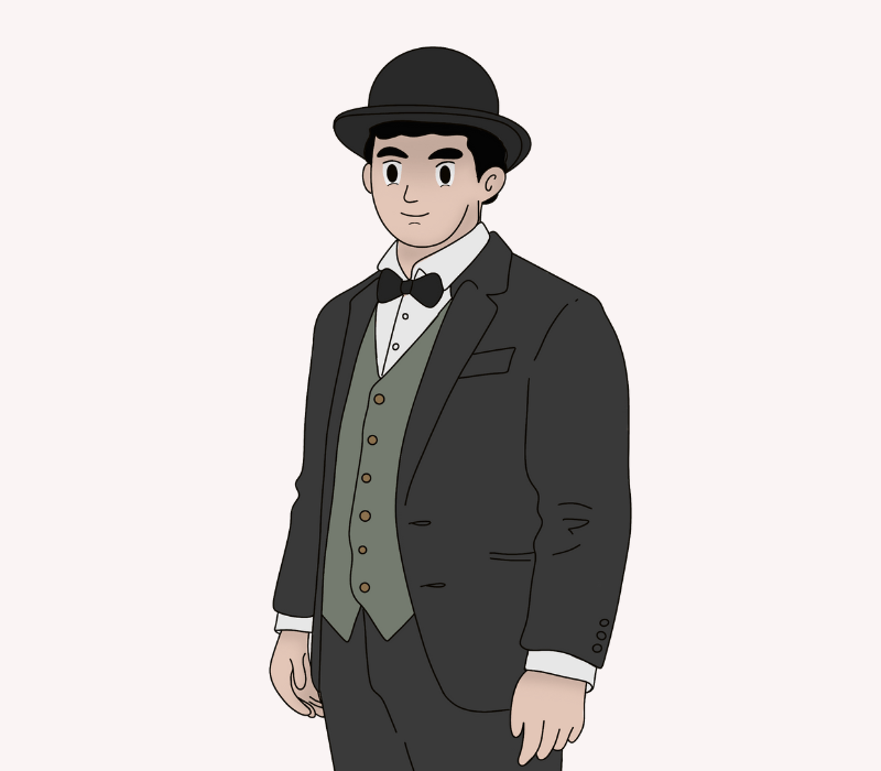 illustration portrait de lucien plume personnage LBE