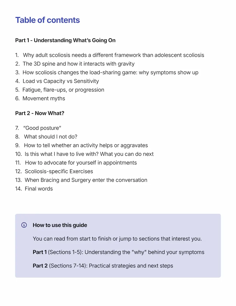 Preview page 5 from the Adult Scoliosis ebook