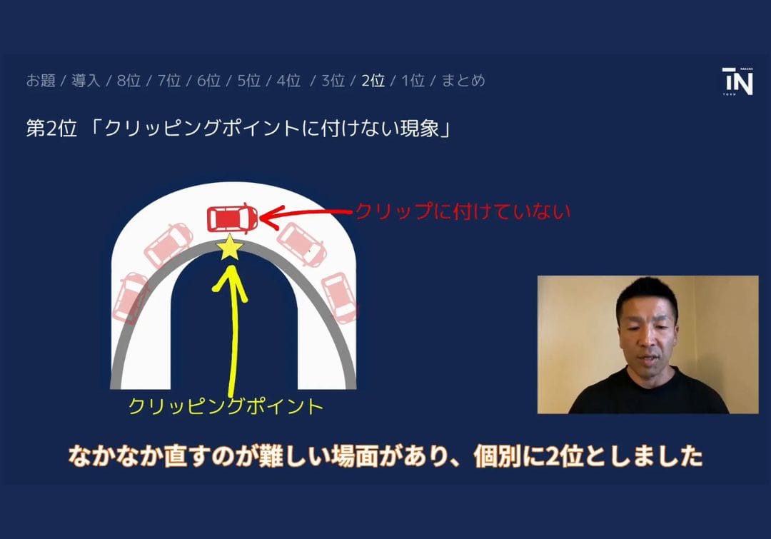 サーキットドライビングでやってはいけないドラテク 第2位