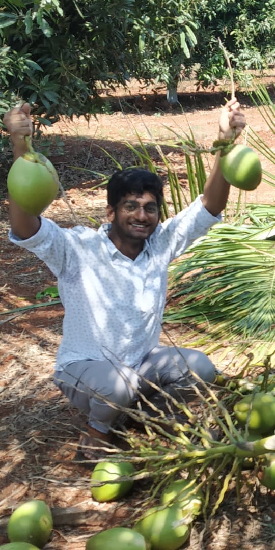 Maruthi Bhargav in his Farm
