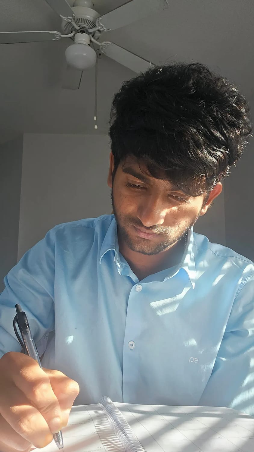 Maruthi Bhargav writing stories and working on his debut book She Never Said Goodbye