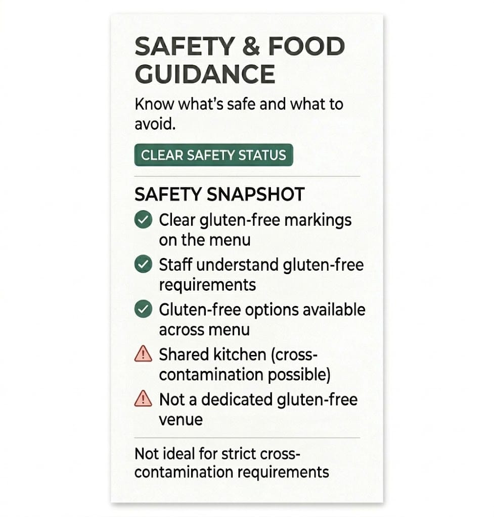 Gluten-free safety guide in Krakow showing menu markings, staff awareness and cross-contamination risks