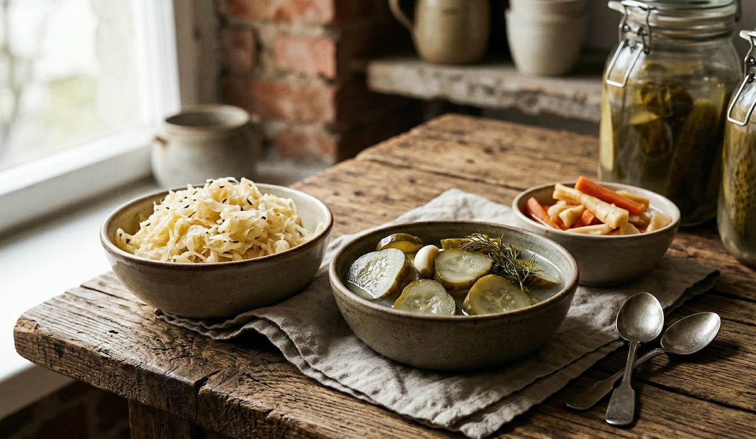 Polish "kiszonki", fermented foods including sauerkraut and pickles, naturally gluten-free options
