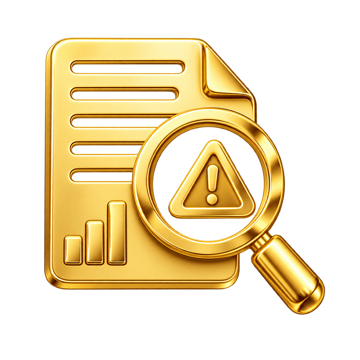 Gold credit report issue identification icon