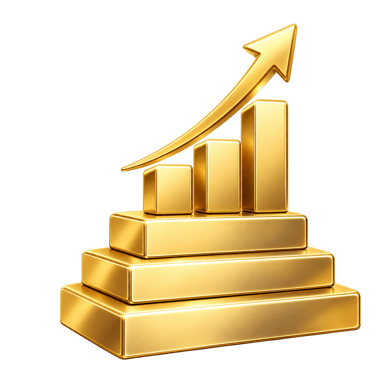 Gold financial foundation and growth icon