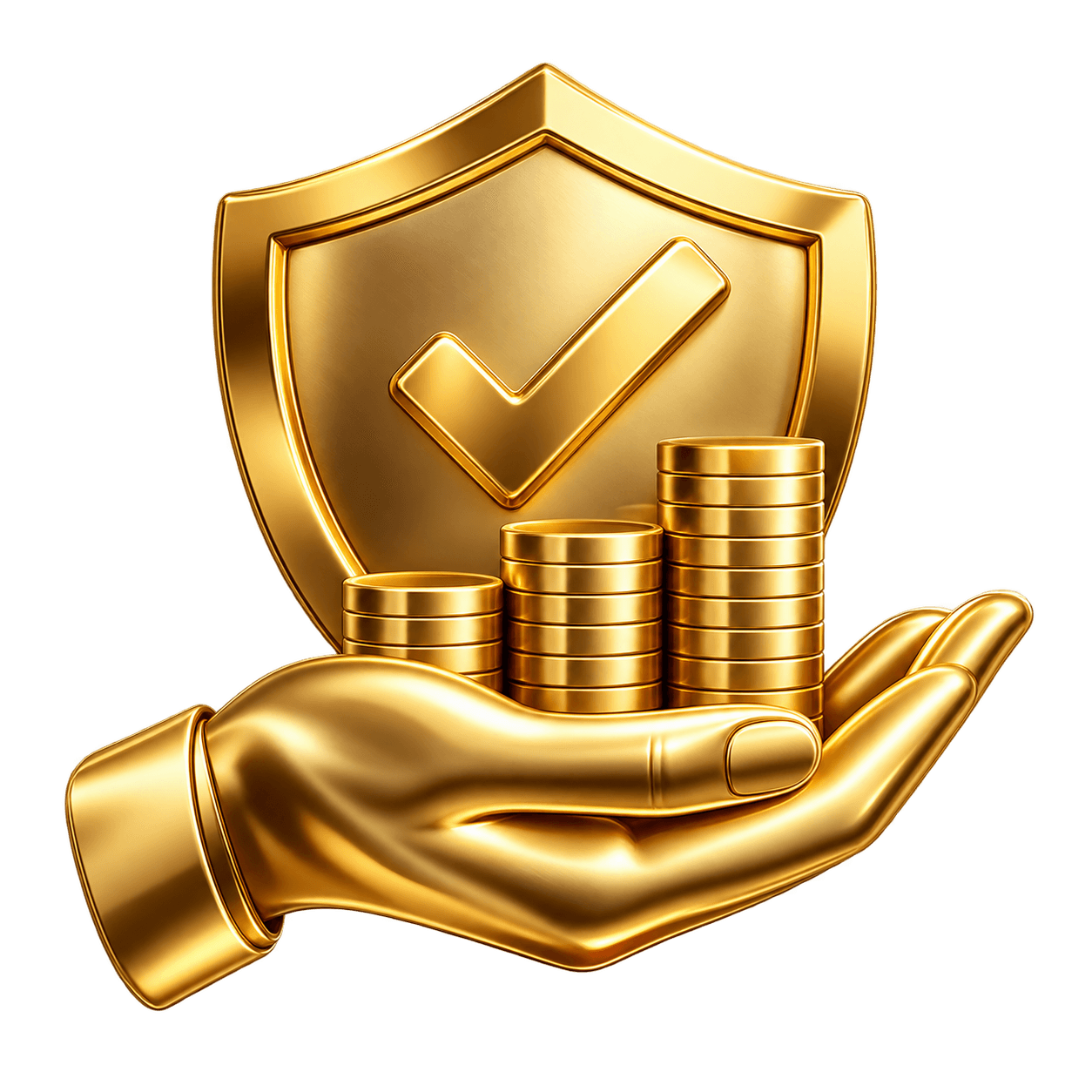 Gold income and living protection icon representing financial security