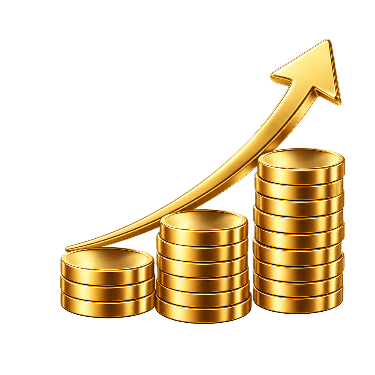 Golden investment icon for funding