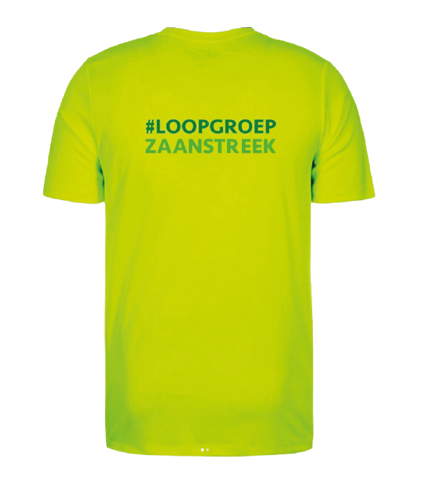 T-shirt van de Loopgroep Zaanstreek in de kleur groen