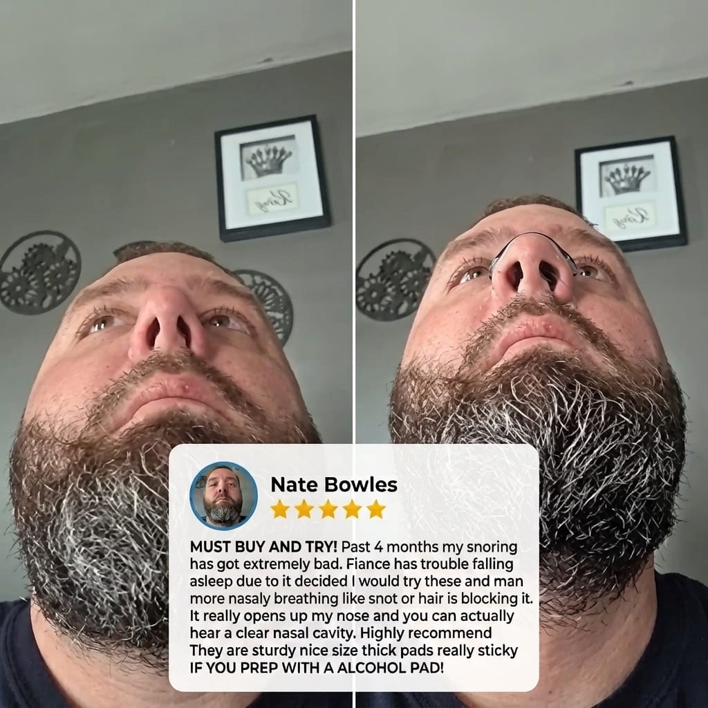 Man using nasal strip review