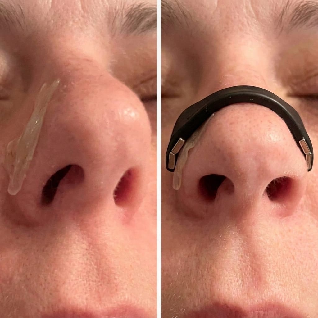 Before and after nose dilator