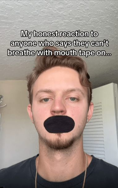Mouth tape demonstration