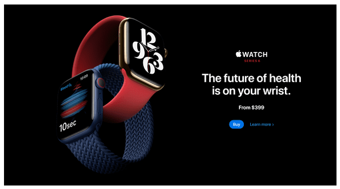Apple’s landing page for watches