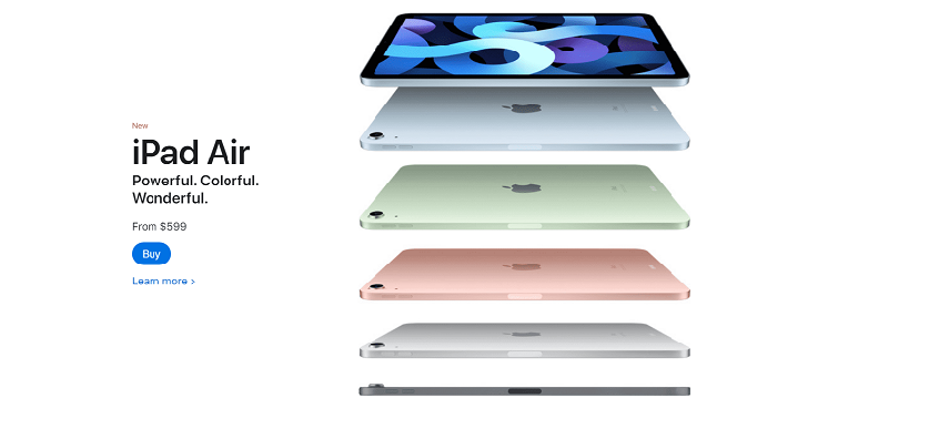 Apple’s product page for the iPad Air