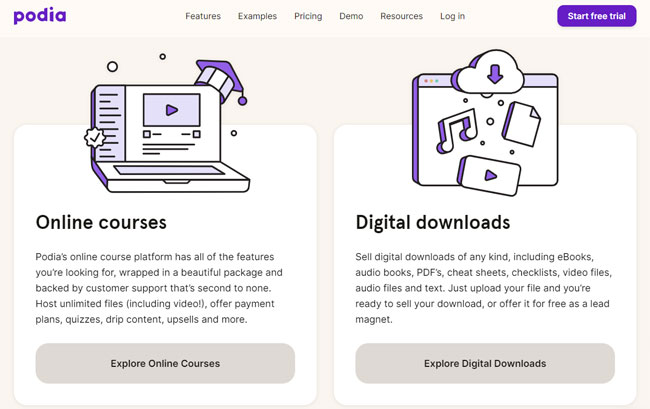 Quelle: Podia Zielseite