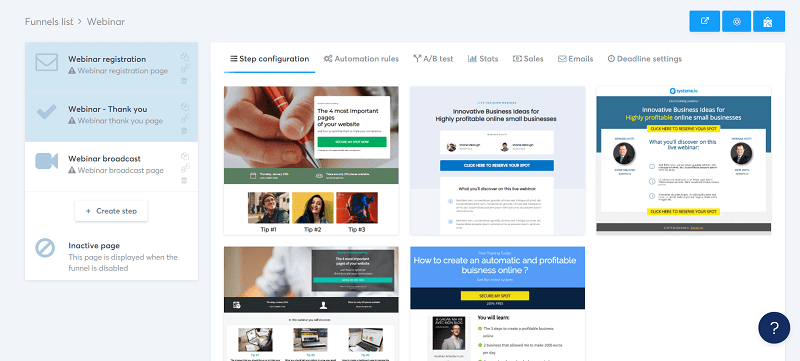 Ein Webinar mit systeme.io hosten