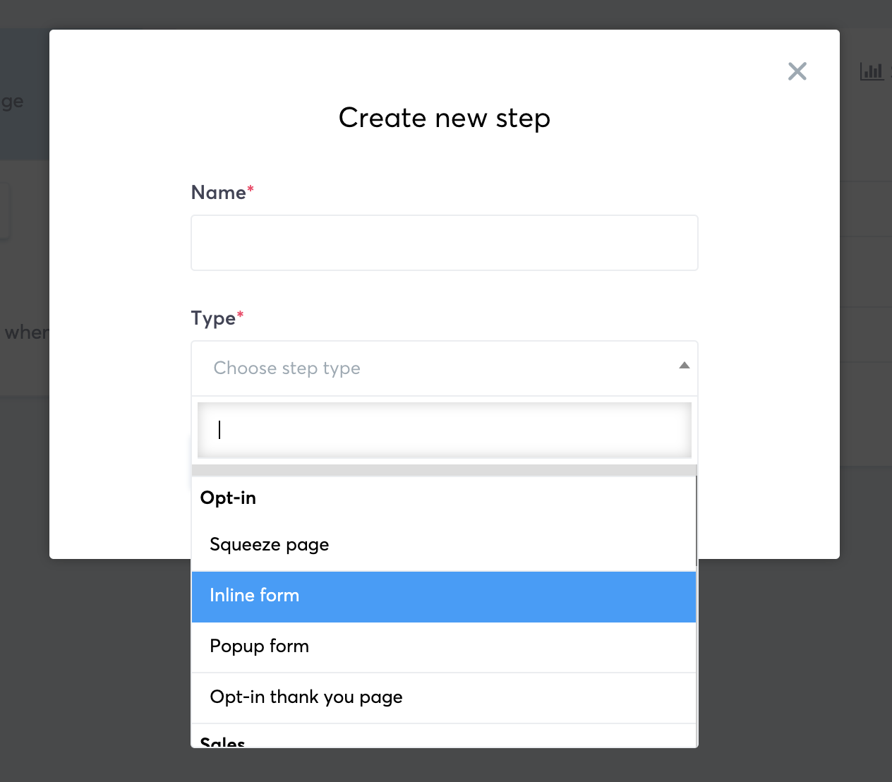 Funnel Ersteller Seitenoptionen von systeme.io