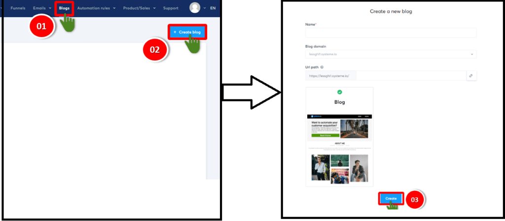 Starte einen Blog mit systeme.io