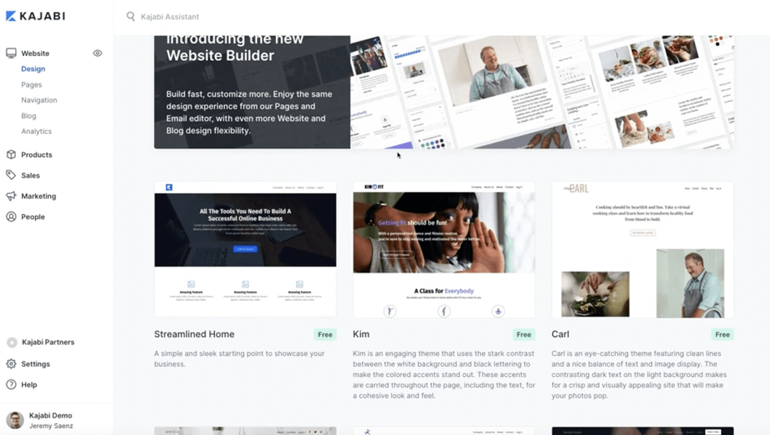 Kajabi website building templates