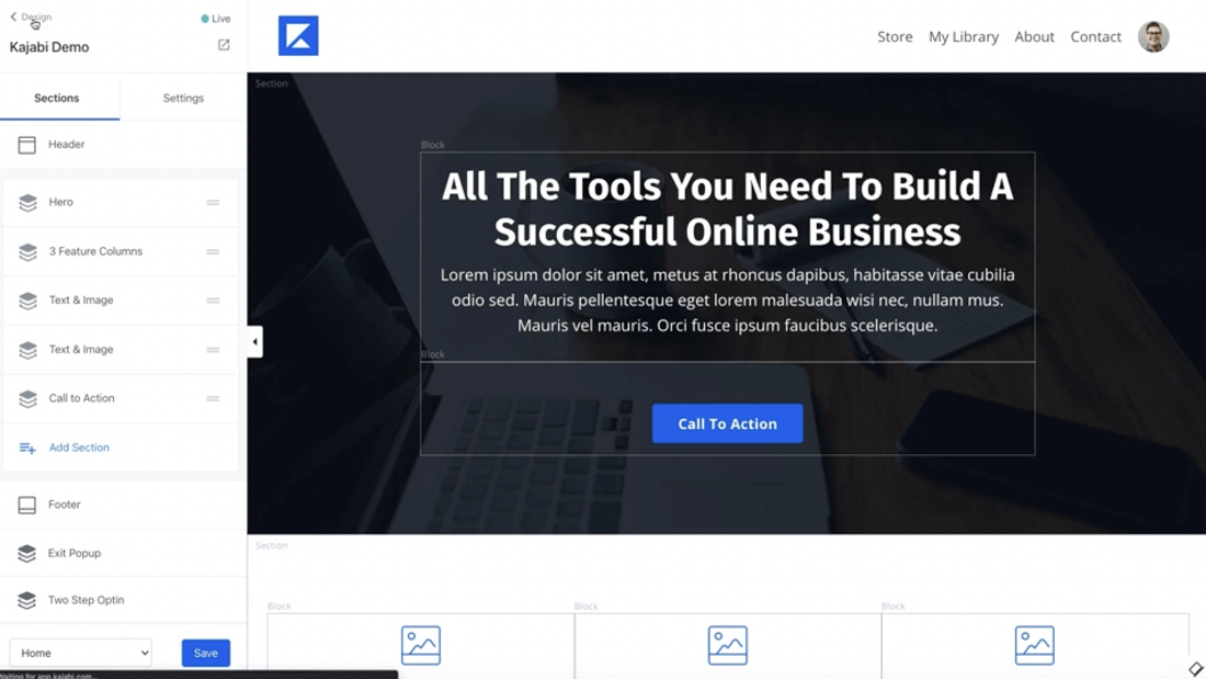 Kajabi website builder