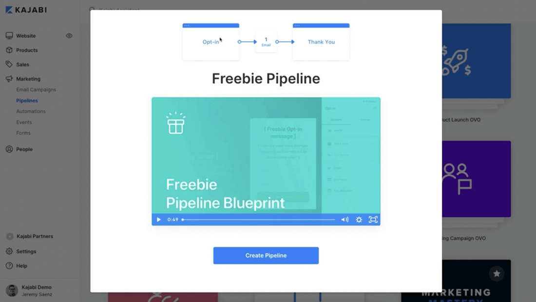 Kajabi Pipeline creator