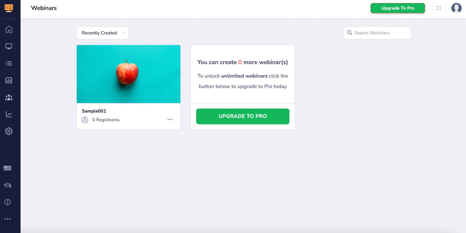 Ejemplo de la galería de seminarios web de GrooveFunnels