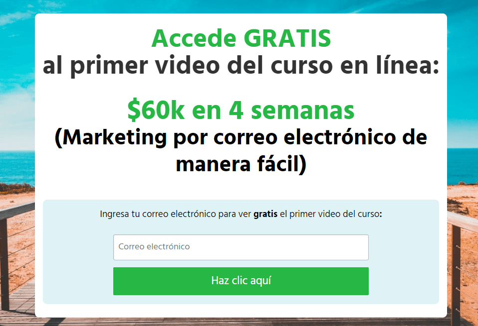 A simple squeeze page built at systeme.io