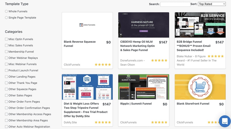 Las plantillas de ClickFunnels