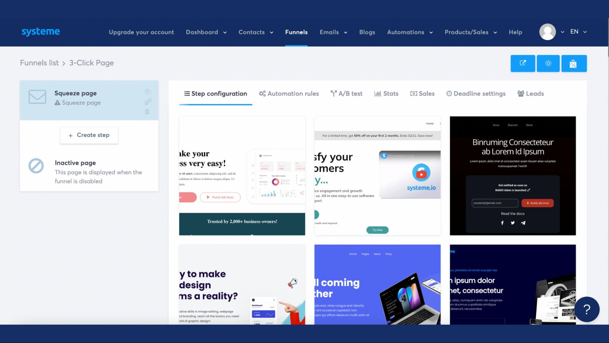 Wähle eine Vorlage aus