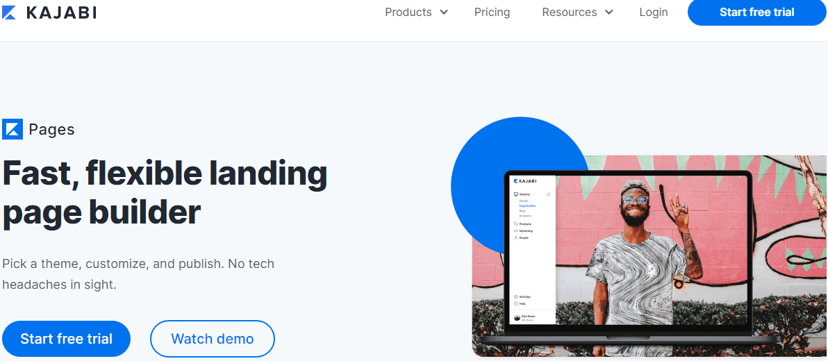 Il costruttore di pagine di Kajabi