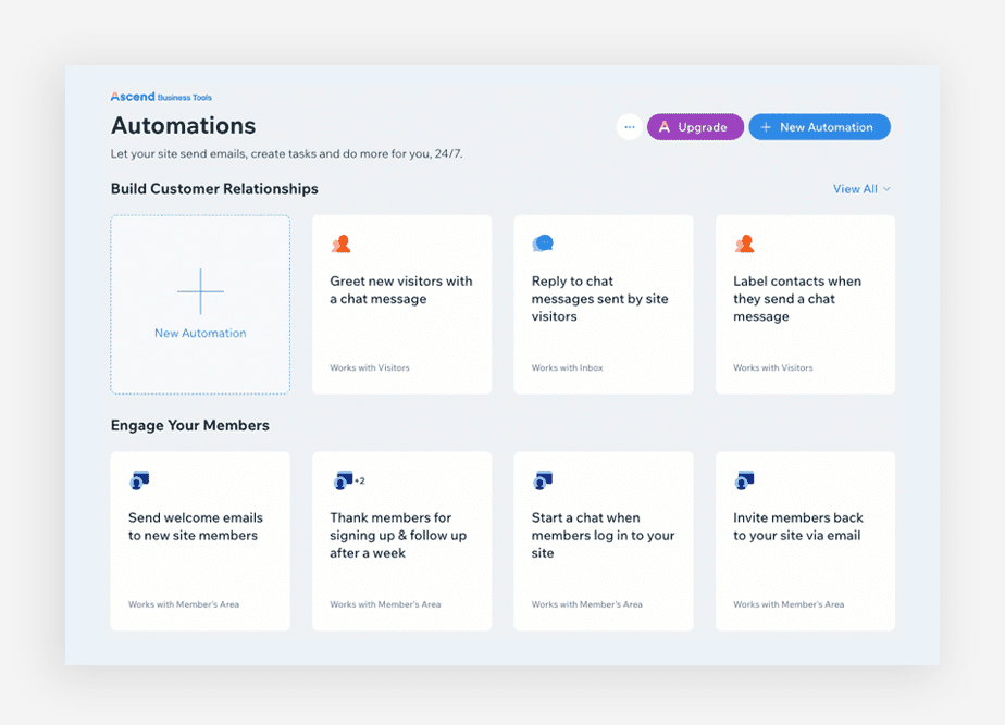 Le funzioni di automazione di Wix