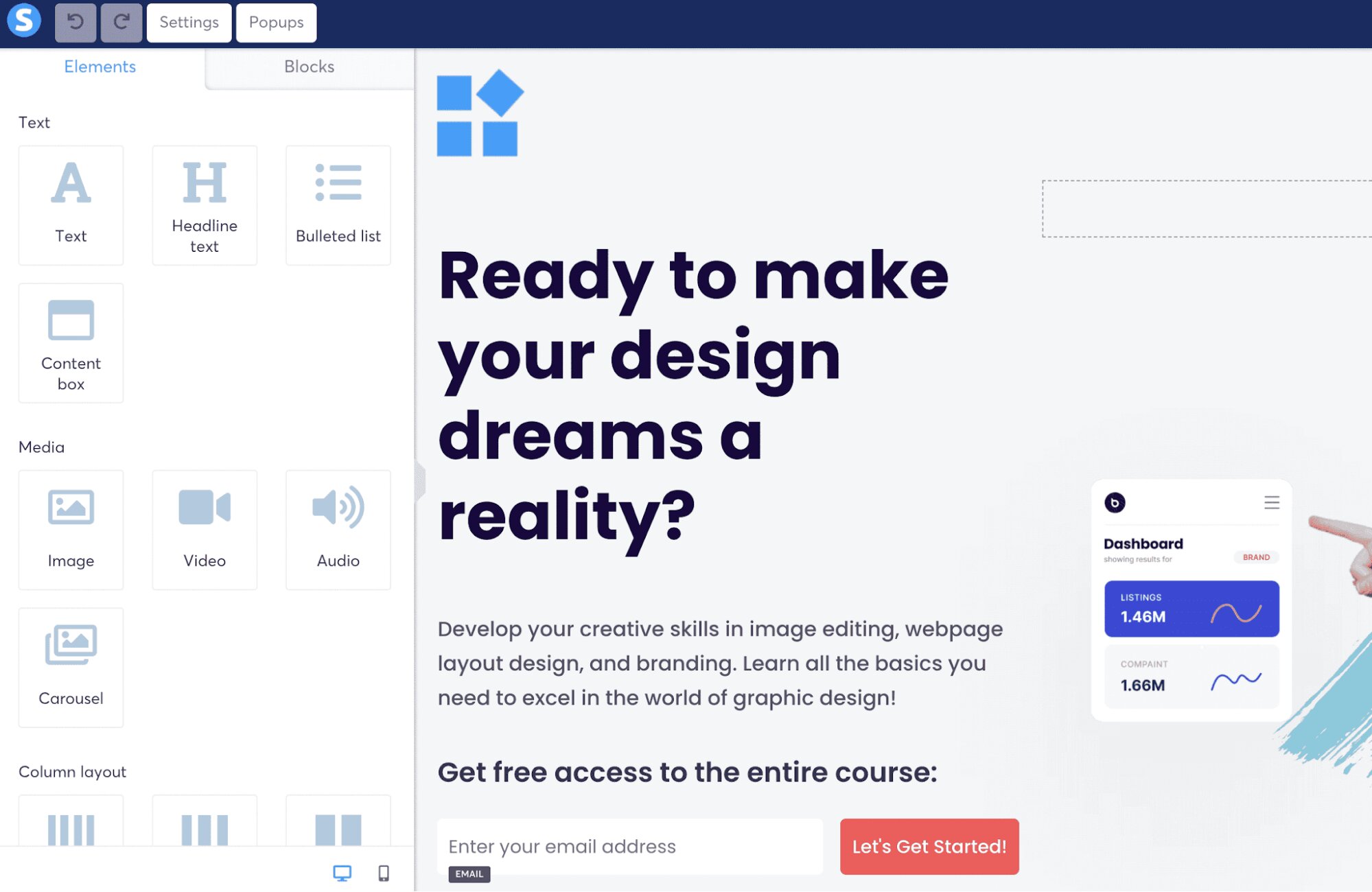 Uno dei modelli di opt-in personalizzabili di systeme.io