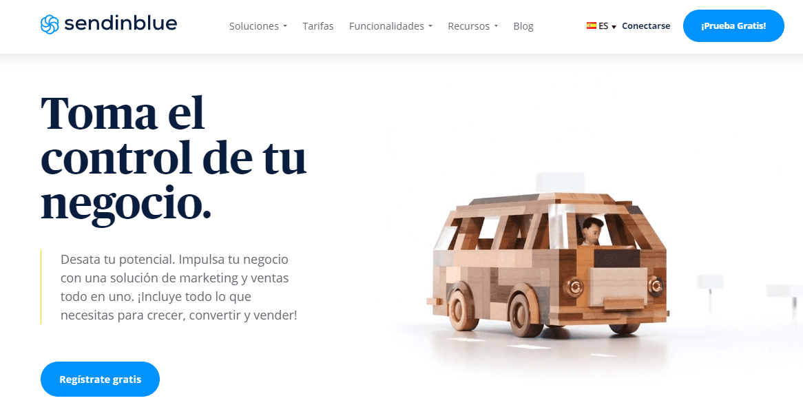 Página de inicio de Sendinblue