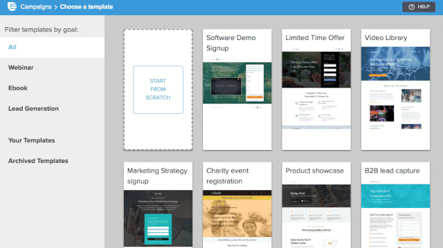 Creador de páginas de Sendinblue