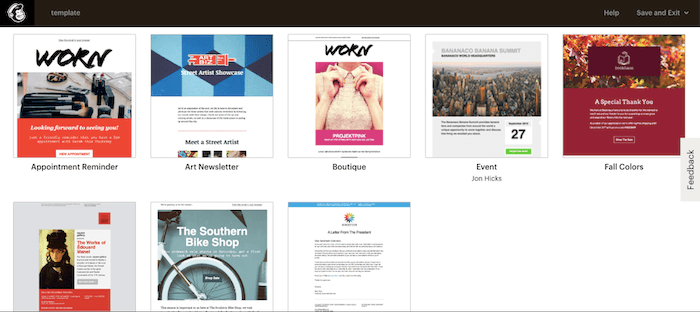Plantillas de correo electrónico de Mailchimp