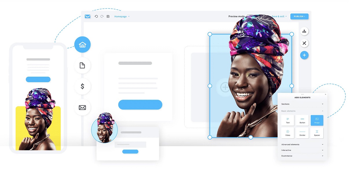 Il costruttore di siti web di GetResponse