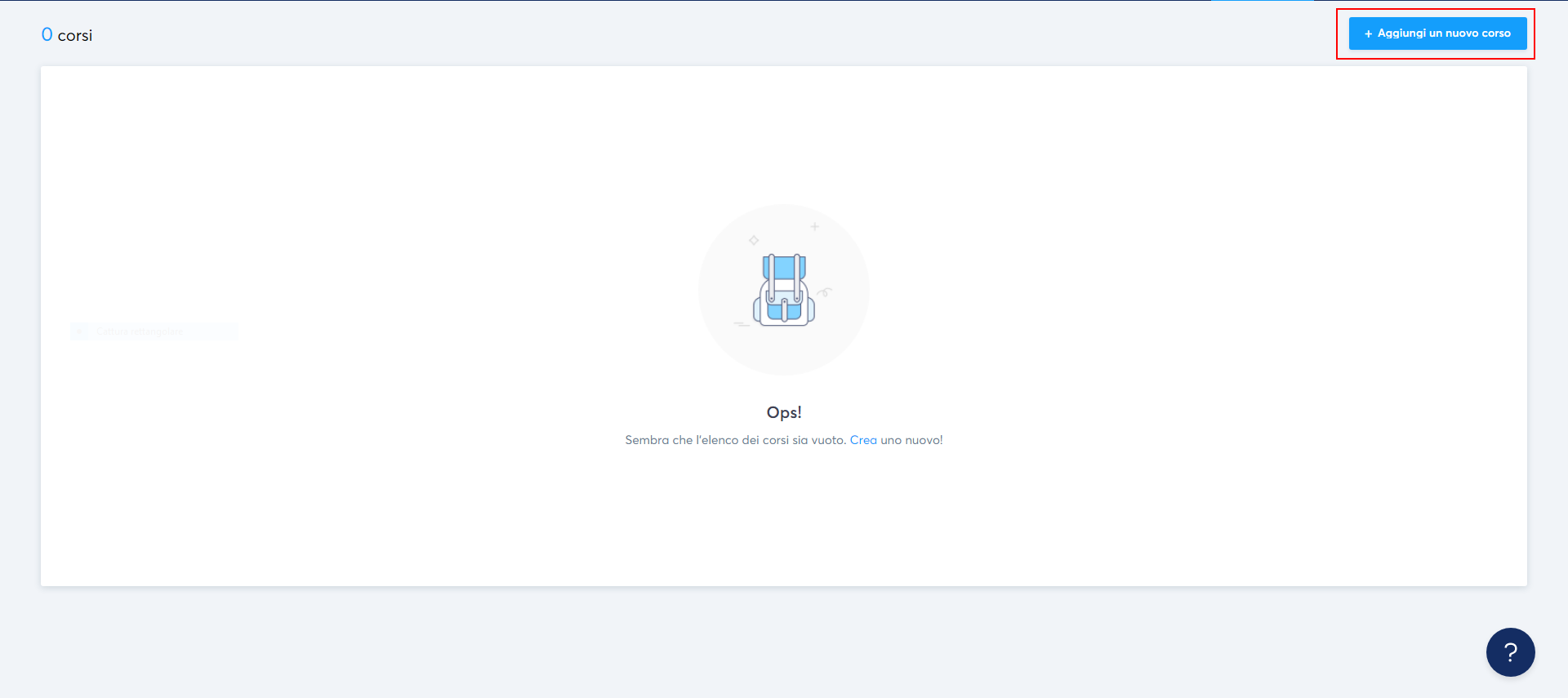 La pagina dell'editor di corsi di systeme.io