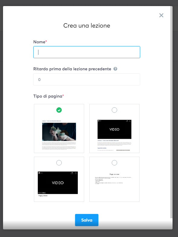 L'editor visuale dei corsi di systeme.io